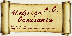 Aleksija Očaušanin vizit kartica